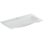 Lavabo para mueble serie iCon de Geberit. Medidas:  B'=90cm, T'=48cm. Toma de grifo: centro